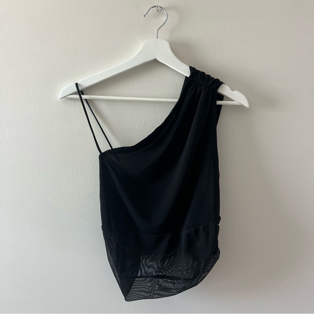 Zara Black One-Shoulder Women's Top